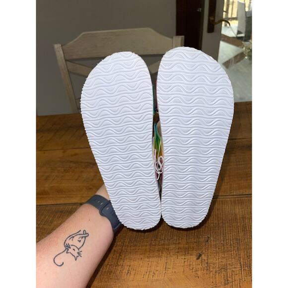 Girls Children’s Place Rainbow Colorful Summer Slide‎ On Buckle Sandals Size 5 - Picture 6 of 7